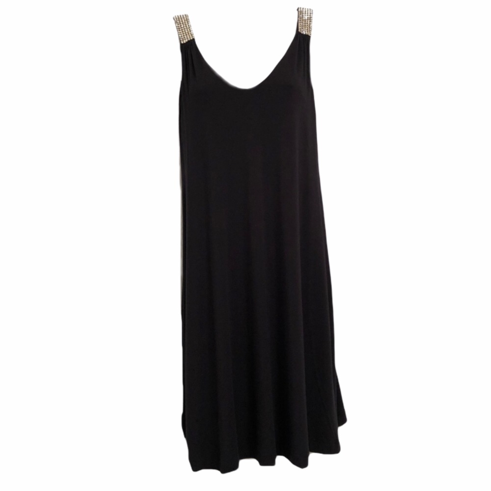 Tart swarvoski crystal shoulder black dress
